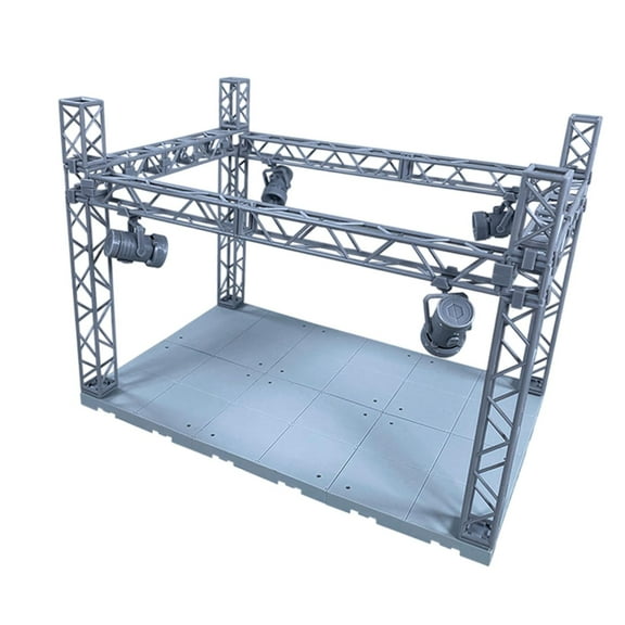 shamjina Action Figures Stage Accessories DIY Universal Easy to Assembly Show Model Stage Grey