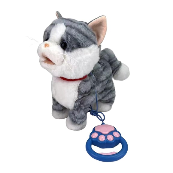 shamjina Adorable Electric Cat Plush Toy Dress Up Animated Walking Animal Toy for Bedtime Style A