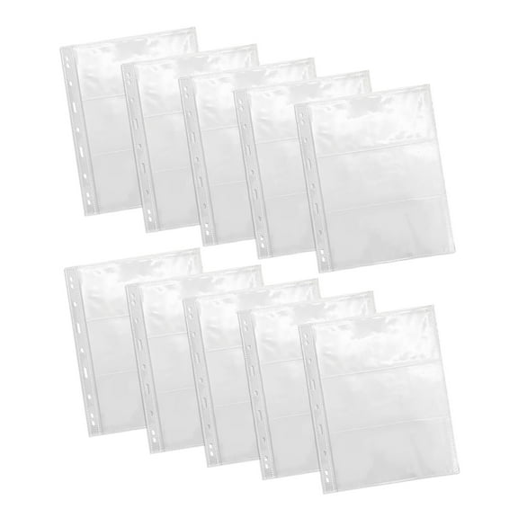 shamjina Currency Collecting Pages Collecting Album Sleeves Clear Collector Binder Sheets 3 Grids Money Page