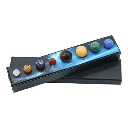 shamjina Eight Planets Stones Decorative Solar System Planet for Desk Home Classroom boxed