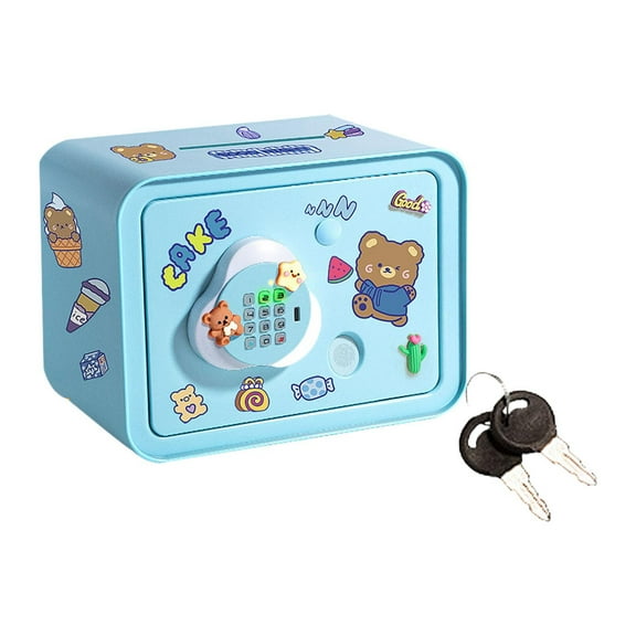 shamjina Electronic Piggy Bank Password Lock Gift Cartoon Savings Jar Tabletop Decoration Blue
