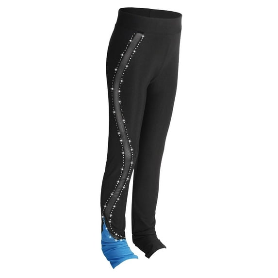 shamjina Figure Skating Pants Clothes Training Gymnastics with Rhinestones Sportswear for XL