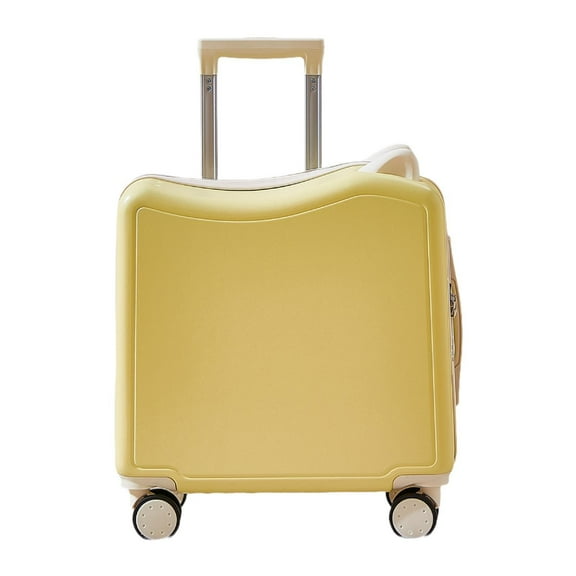 shamjina on Suitcase with Universal Wheels Boys Girls Silent Travel Luggage Yellow