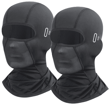 shamofeng 2 Pcs Ski Mask For Man and Woman, Balaclava Face Mask, Shiesty Mask UV Protection Light Weight Full Face Cover for Motorcycle Cycling Snowboard Fishing, Black