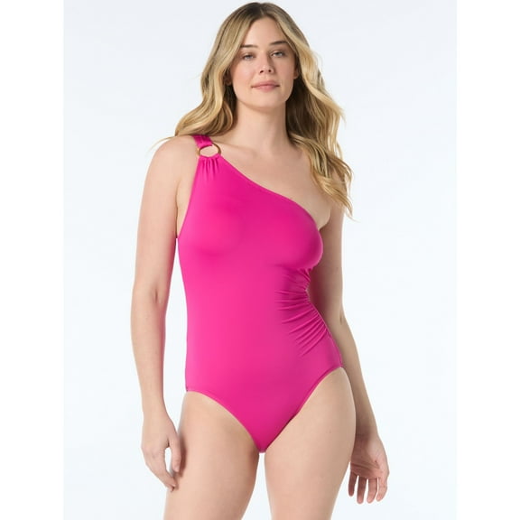 shapemaker One Shoulder One Piece, 628-Azalea, XS