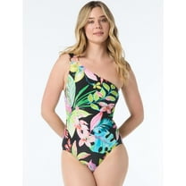 shapemaker One Shoulder One Piece, 004-Black Multi, XS