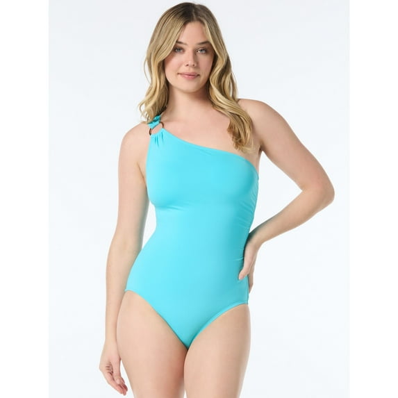 shapemaker One Shoulder One Piece, 440-Turquoise, S