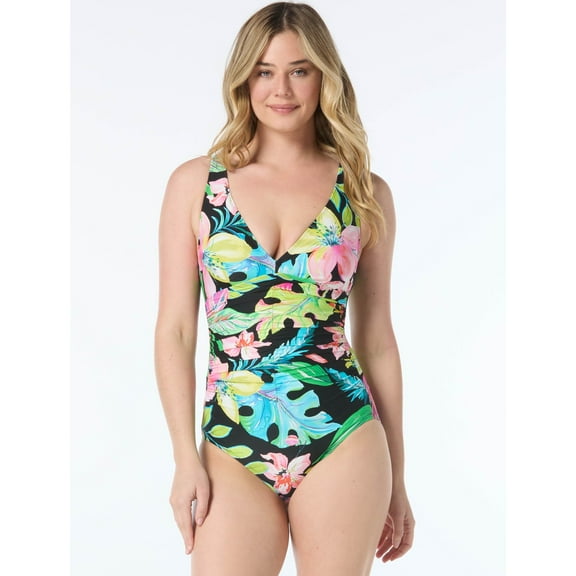 shapemaker V Neck One Piece, 004-Black Multi, L