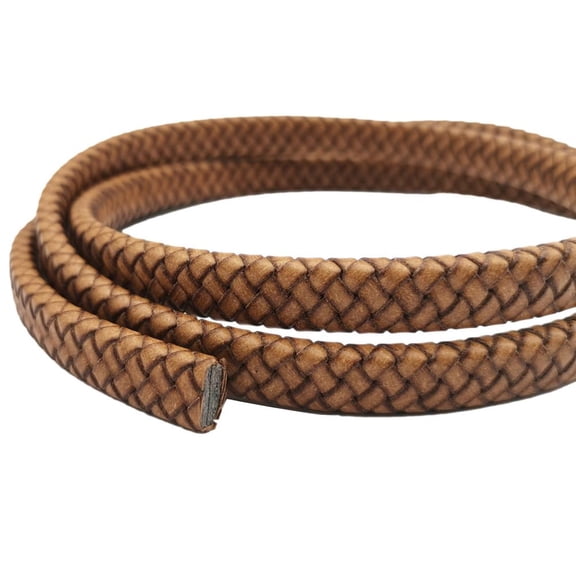 shapesbyX 1 Yard 12x6mm Flat Braided Leather Cord 12mmx6mm Leather Strap for Jewelry Making in Bracelet or Decor