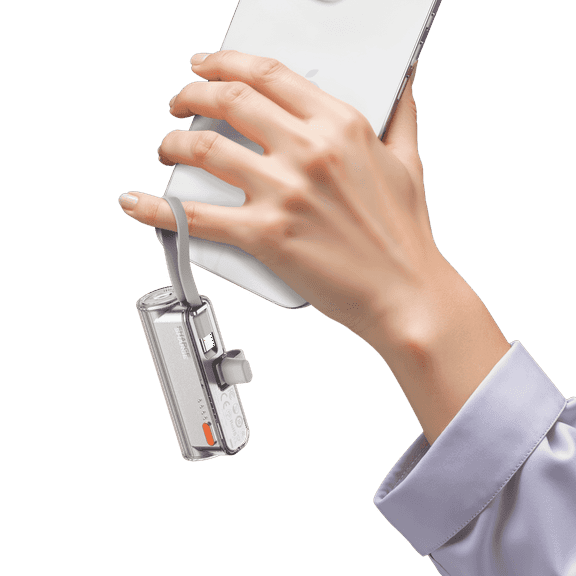 sharge Flow Mini 2 Portable Charger with Built-in Cable 22.5W Max Power Bank for Travel, Fast Charging Battery Pack with iOS and USB-C Connector for iPhone 16/15/14, Galaxy, Google, and More