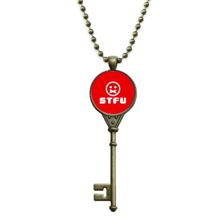 shat up internet fashion abbreviation key necklace pendant tray embellished chain