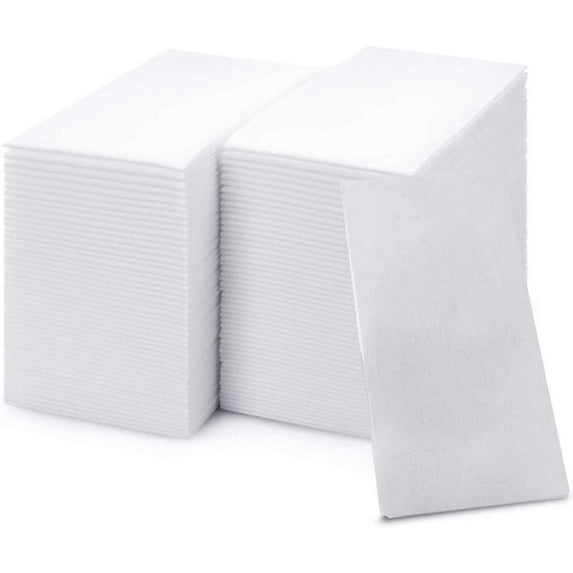 Shawberri Linen-Like White Disposable Napkins for Bathrooms, Parties, Weddings, Events, 600 Count
