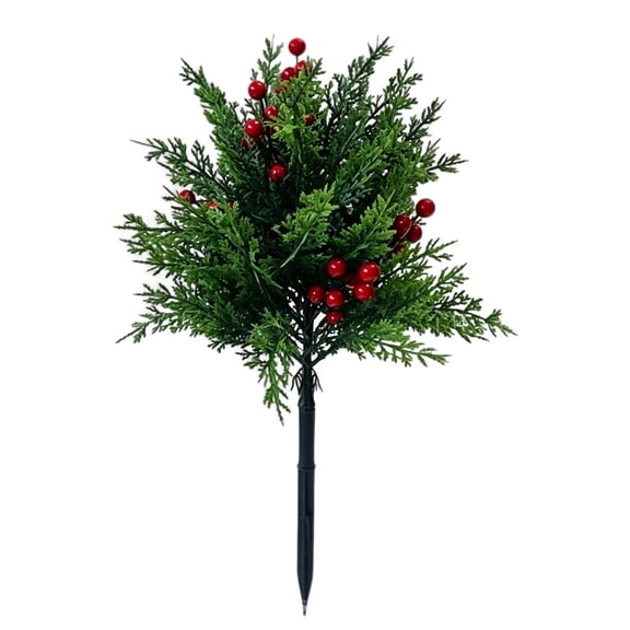 shcqptf Christmas Decorations Outdoor Artificial Cedar Berry Ground Stake for Yard Lawn Garden