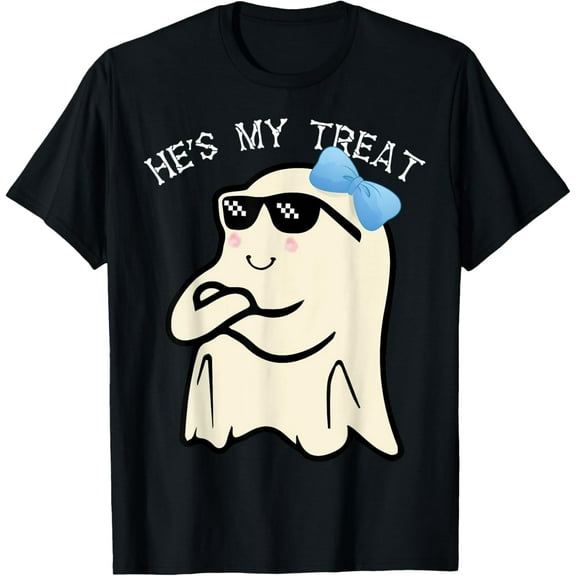 she's my trick he's treat Ghost Boo Matching halloween 2024 T-Shirt