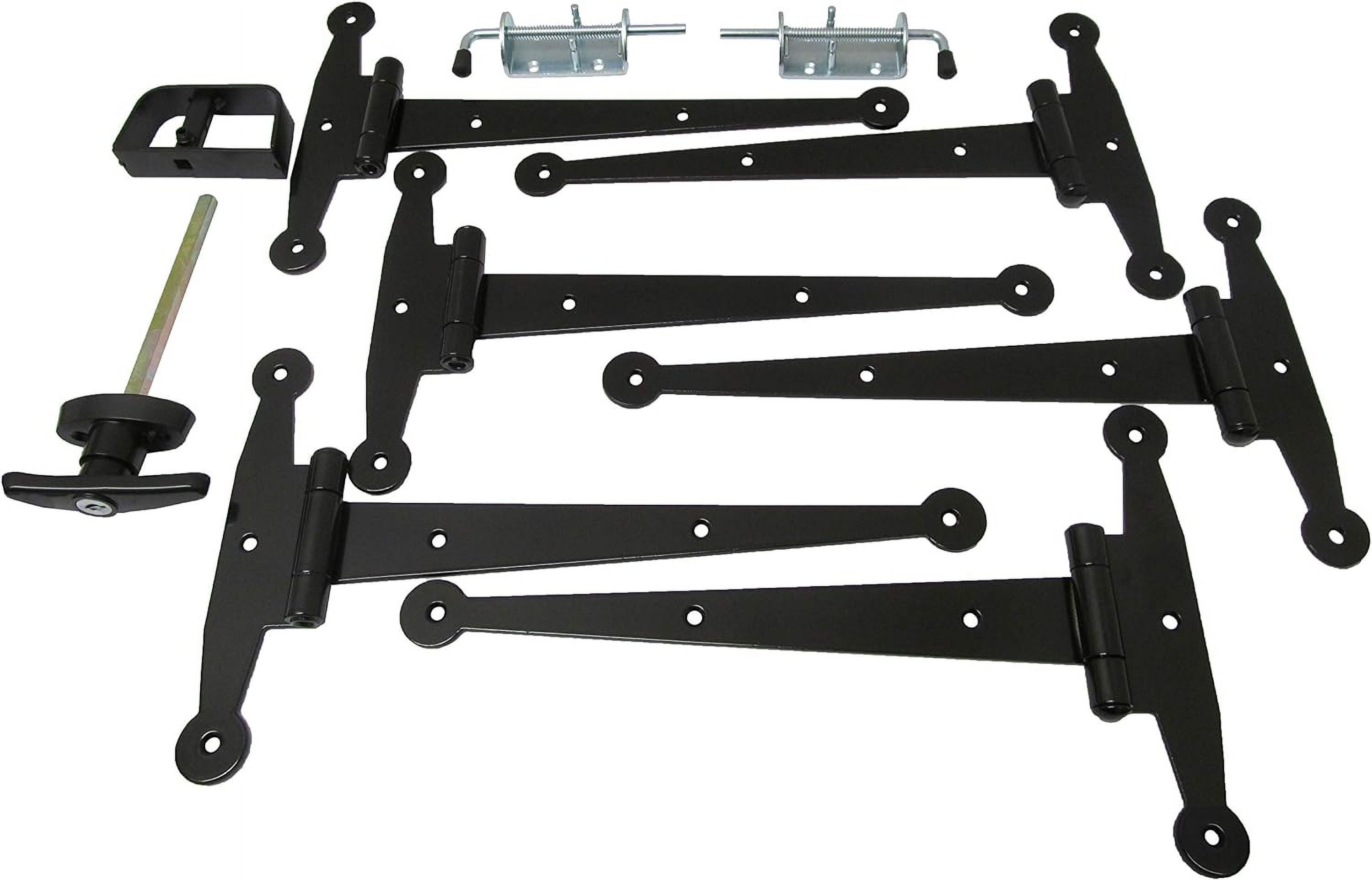 shed hardware door 12" hinge kit w/door t handle barrel bolts 12" strap