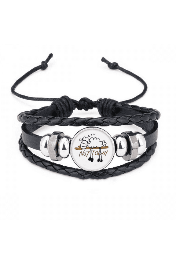 sheep branches rest sleep bracelet braided leather woven wristband