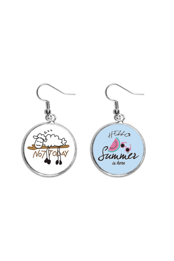 sheep branches rest sleep earring drop summer watermelon earring wear