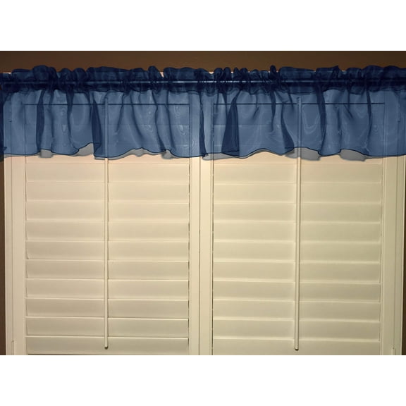sheer organza window valance 58 wide navy