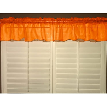 sheer organza window valance 58 wide orange