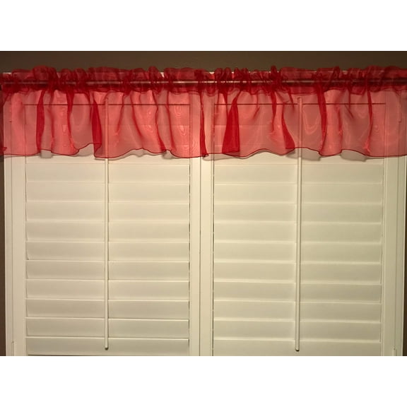 sheer organza window valance 58 wide red