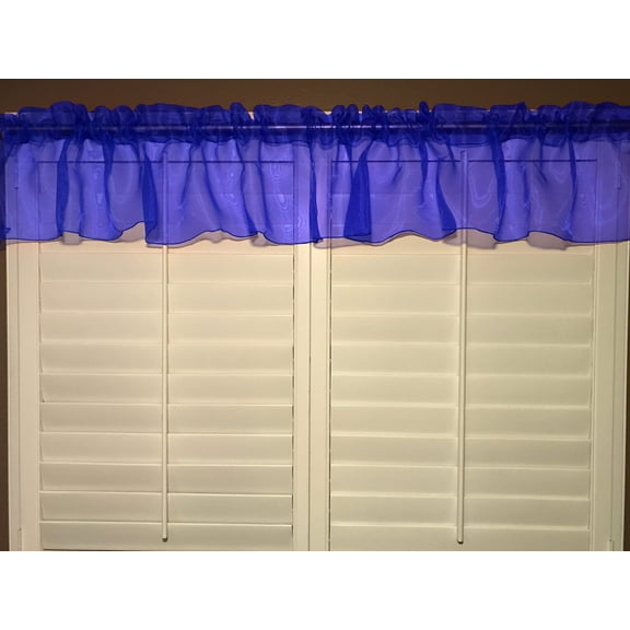 sheer organza window valance 58 wide royal blue