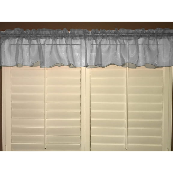 sheer organza window valance 58 wide silver