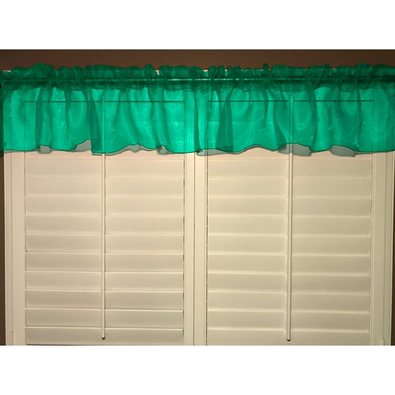 sheer organza window valance 58 wide teal
