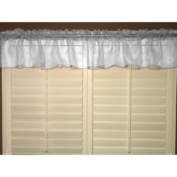 sheer organza window valance 58 wide white