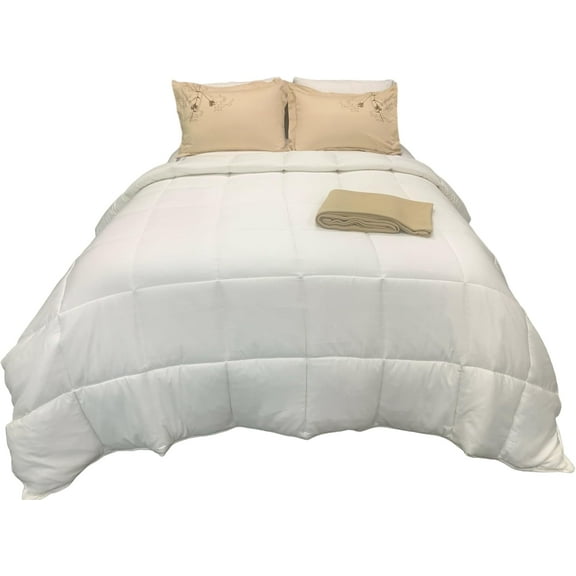 sheetsnthings Cooling Bamboo Viscose Down Alternative Comforter (King Size, 106x90) 76-Ounces of Fill, Baffle Box Down Alternative Duvet Insert