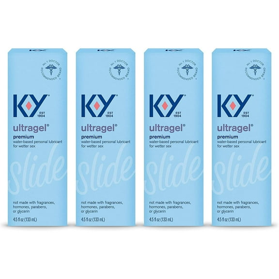 shenghu Ultragel Lube, Personal Lubricant, New Water-Based Formula, Safe for Anal Sex, Safe to Use with Latex Condoms, for Men, Women and Couples, Body Friendly 4.5 FL OZ (Pack of 4)