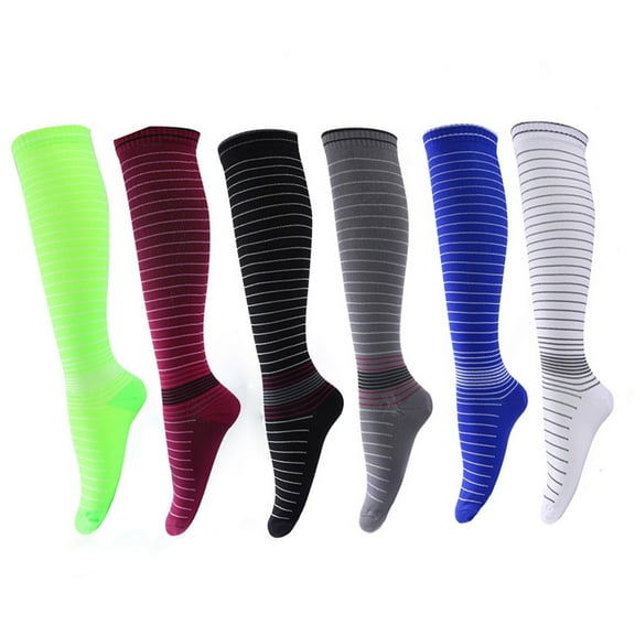 shenmeida 1 Pair Soccer Sock for Men Women , Sweat-absorbing Pinstripe Design Sport Athletic Team Kneel High Socks for Sport
