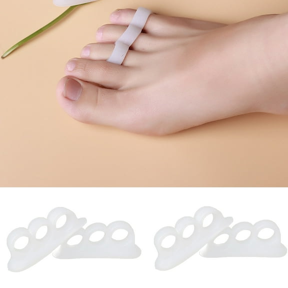 shenmeida 2 Pairs 3 Hole Toes Gel Toe Spacers Toe Separator, Hallux Valgus Foot Care