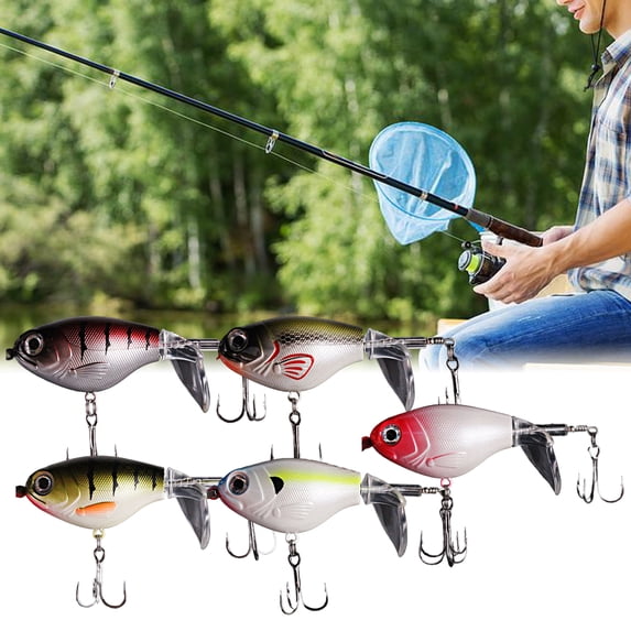 shenmeida 9cm/16g Fishing Lures Propeller Topwater Hard Bait 2PCS Minnow Popper Crank Baits for Bass Trout Walleye Redfish Saltwater Freshwater