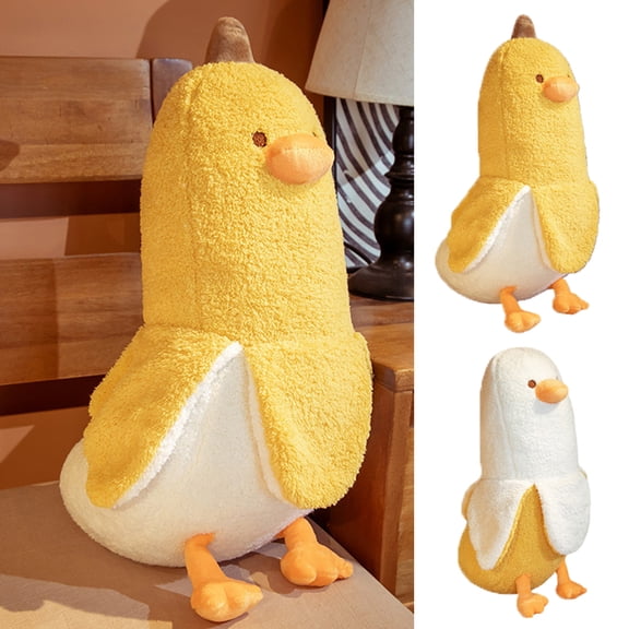 shenmeida Adorkable Cute Cartoon Banana Duck Sleeping Pillow Toys Stuffed Animal Plush, Birthday Gifts for Kids Girls Boys