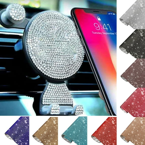 shenmeida Bling Rhinestone Sheet Rhinestones Sticker DIY Car Decoration Sticker Self Adhesive Glitter Rhinestones Crystal Gem Stickers for Car Decoration
