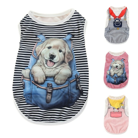 shenmeida Dog Shirts Pet Printed Clothes Summer Pet T Shirts Cool Puppy Shirts Breathable Dog Outfit Soft Dog Sweatshirt for Pet Dogs Cats