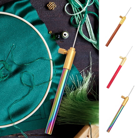 shenmeida Embroidery Crochet Hooks Bead Embroidery Tools Wooden Handle Hooks for Sewing Embroidery Beading Sequins