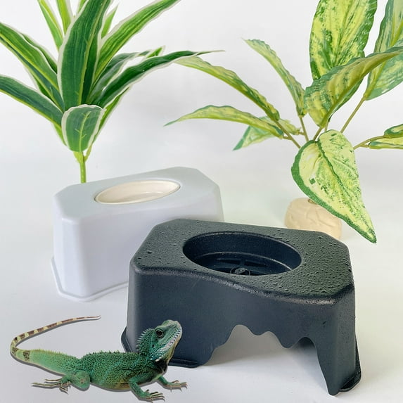 shenmeida Turtle Basking Platform with Feeder, Plastic Flat Ramp for Turtle Reptile Chameleon Use