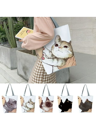 ZJEOQOQ Cute Colorful Cat Tote Bag