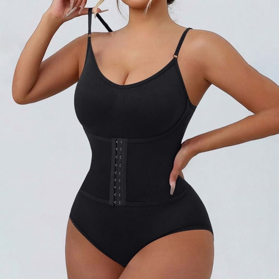Shihyeh Womens Tummy Control Waist Trainer Shapewear Bodysuit - Seamless Slimming Bulit-in Bra Body Shaper