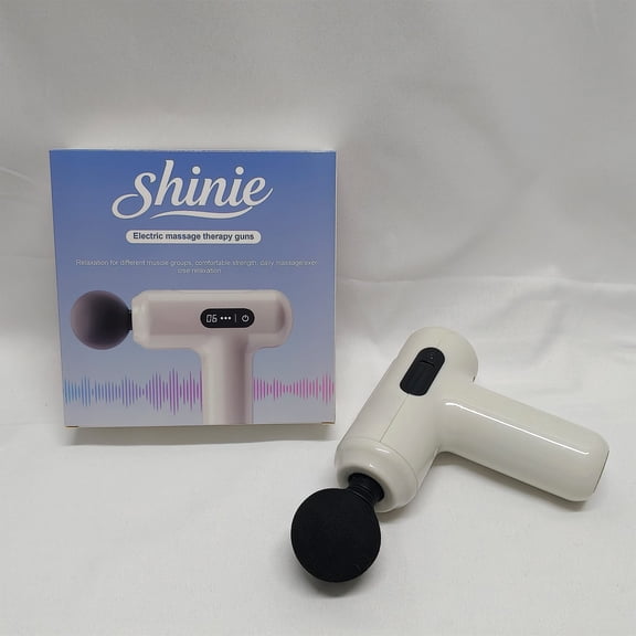 shinie Electric massage therapy guns Versatile Percussive Massage Device in White & Black for Muscle Tension Relief and Post-Exercise Recovery