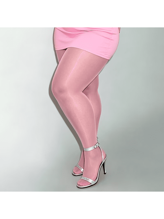 shiny pantyhose Womens Glossy Sheer Pink Tights, High Elasticity