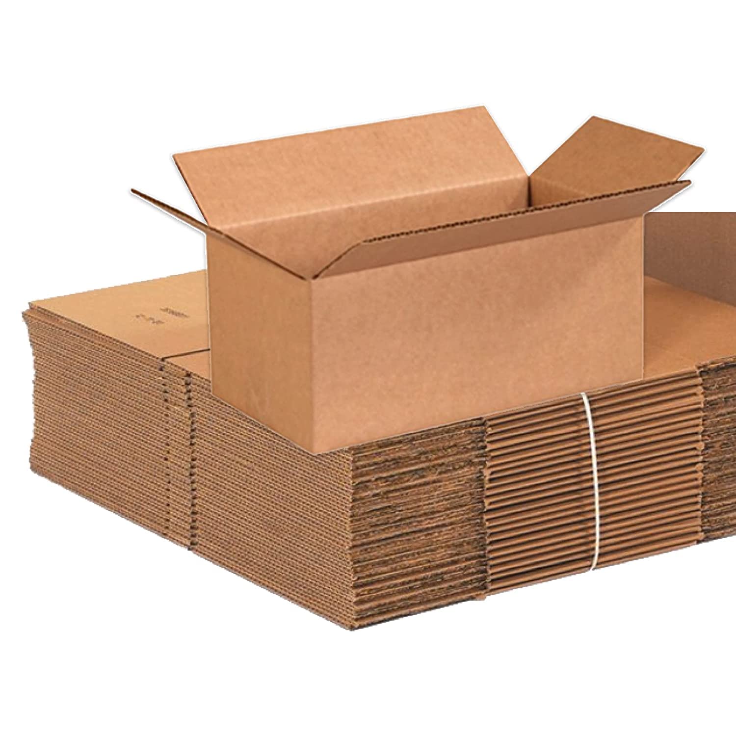 shipping boxes long 12"l x 6"w x 5"h, 25pack corrugated cardboard box for packing, moving and