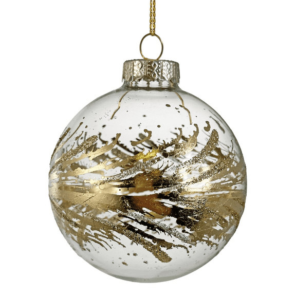 shishi Clear Ball with Gold Splash Deco Ornament