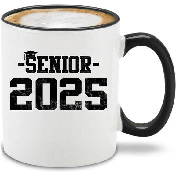 shop4ever Class of 2025 Ceramic Coffee Mug Tea Cup 11 oz. Congrats Grad Graduation Gift (Black Handle)