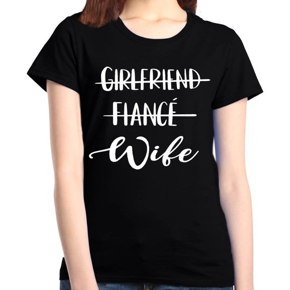 shop4ever Girlfriend Fiance Wife Engagement Bride Wedding Women's T-Shirt