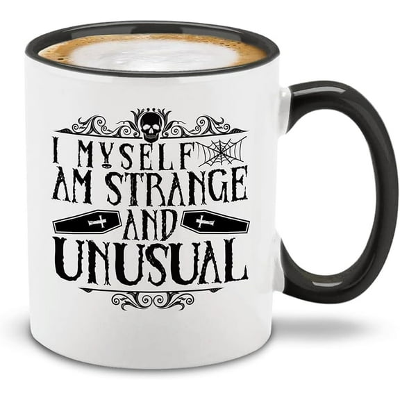 shop4ever I Myself Am Strange and Unusual Novelty Ceramic Coffee Mug Tea Cup Halloween 11 oz. (Black Handle)
