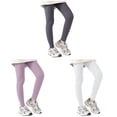thumbnail image 1 of shoper 3 Pack Girls Black Leggings Size 7-8 Kids High Waist Stretch Seamless Athletic Dance Yoga Pants with Pockets Athletic Pants Pink 10-12 Years Back to School Clothes, 1 of 7