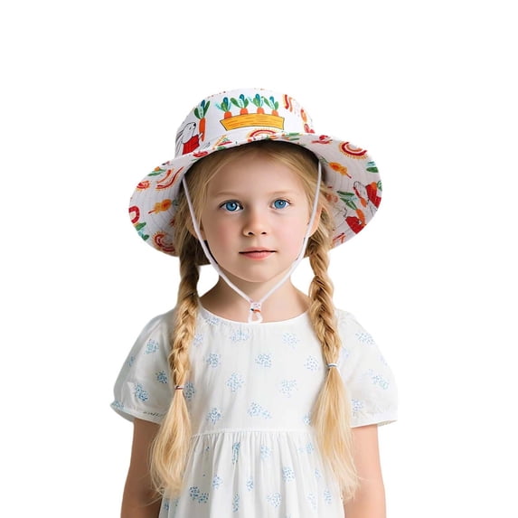 shoper Adorable Toddler Fisherman Sun Hat with Cute Prints Lightweight Breathable UPF for Outdoor Boys Girls 1 to 8 Years