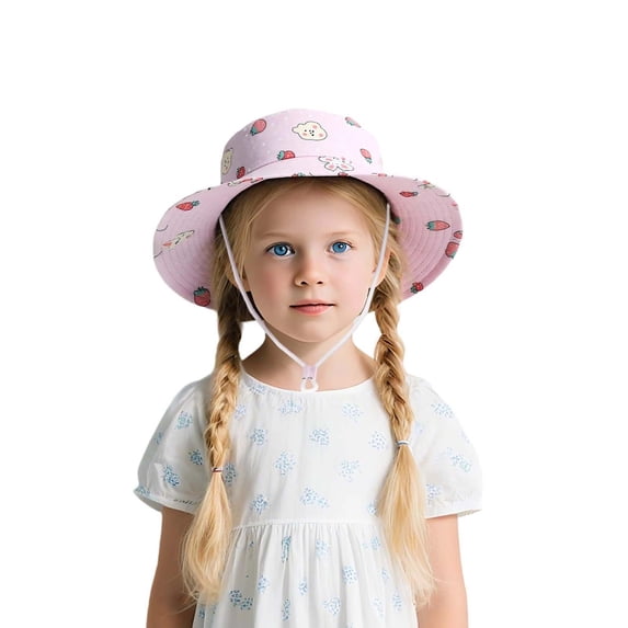 shoper Adorable Toddler Fisherman Sun Hat with Cute Prints Lightweight Breathable UPF for Outdoor Boys Girls 1 to 8 Years
